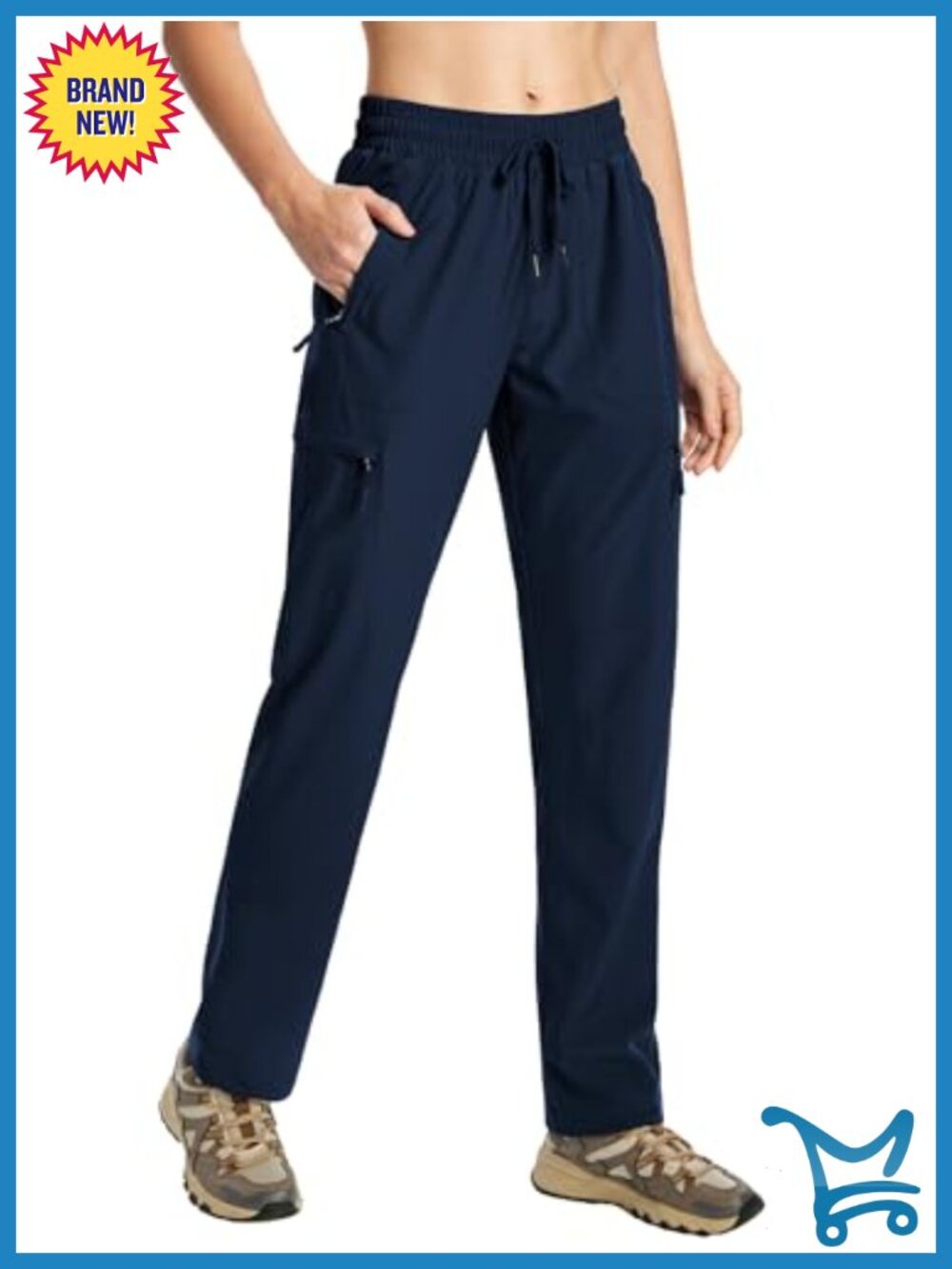 KWZ Womens Quick Dry Water Resistant Hiking Cargo Pants Five Zipper Pockets